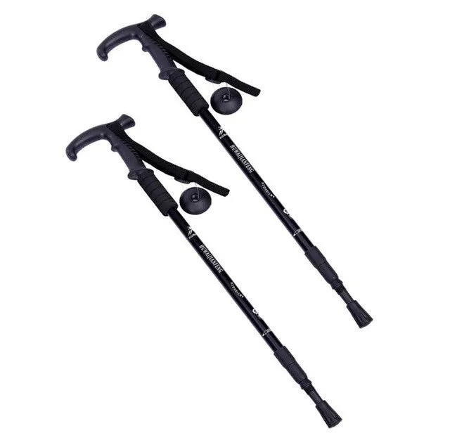 1 Pair Adjustable Telescopic Hiking Climbing Walking Stick Trekking Pole Anti-shock Anti-skid Alpenstock