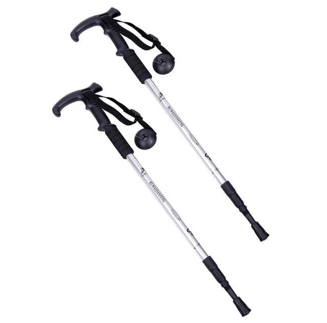 1 Pair Adjustable Telescopic Hiking Climbing Walking Stick Trekking Pole Anti-shock Anti-skid Alpenstock