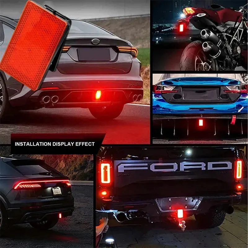 12V F1 Style 3Rd Led Brake Pilot Lights For Car Motorcycle 15 Led Rear Tail Lights Abs Auto Warning Reverse Stop Safety Lamps Drl
