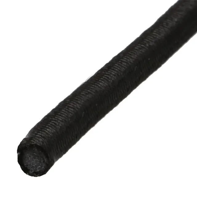 1/4''-6mm Black Polyester Shock Cord 50 ft