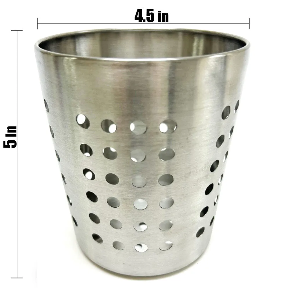 2 Kitchen Utensil Holder Utility Sturdy Stainless Silverware Holder Home Office