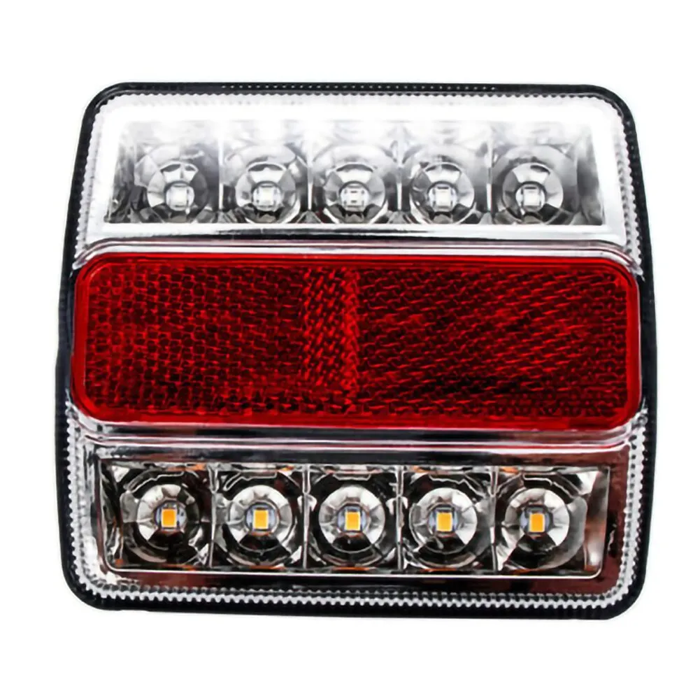 2Pcs Rear LED Submersible Trailer Tail Lights Kit 12V 15LED Boat Marker Truck Waterproof Lamps Universal for Campers Taillights