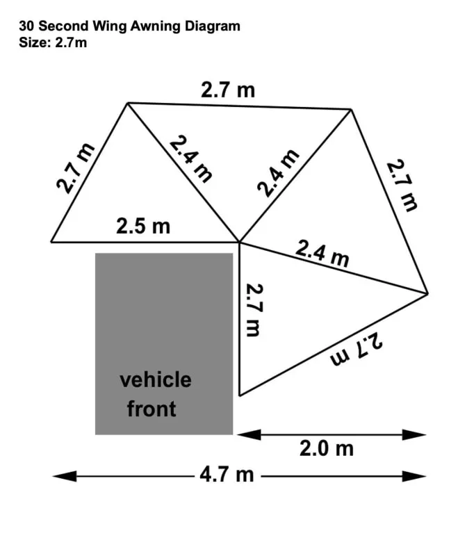 30 Second Wing Awning | 2.7m or 2.1m
