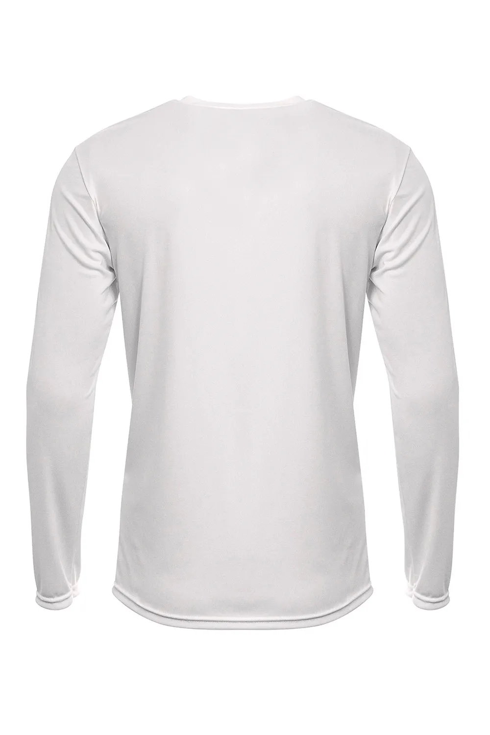 A4 Mens Sprint Moisture Wicking Long Sleeve Crewneck T-Shirt - White