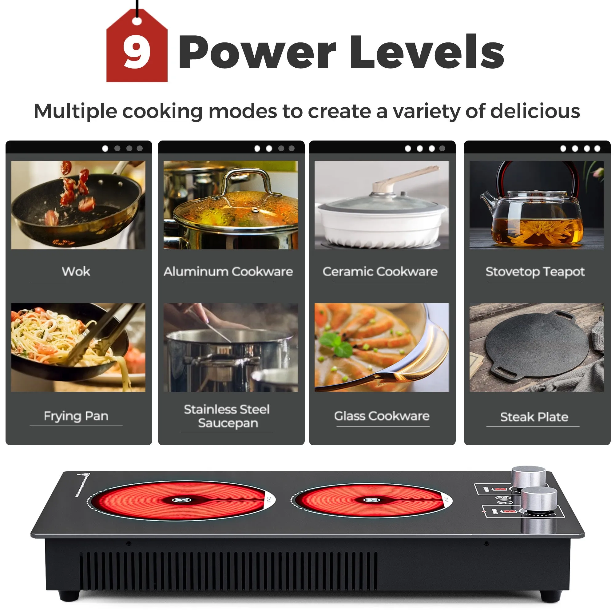 Advwin 2 Burner Electric Cooktop