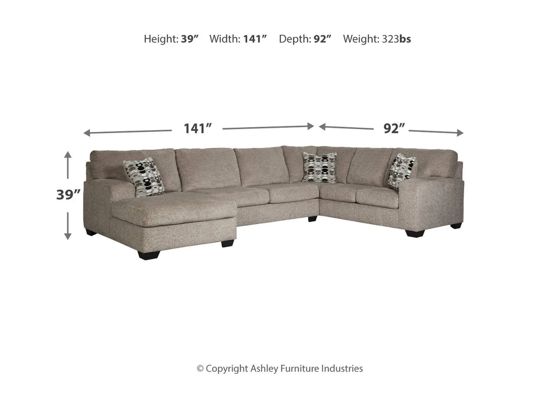 Ballinasloe 3-Piece Sectional with Chaise
