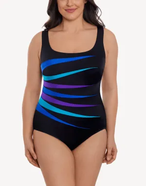 Block It Up 7 Fold Fan One Piece Swimsuit