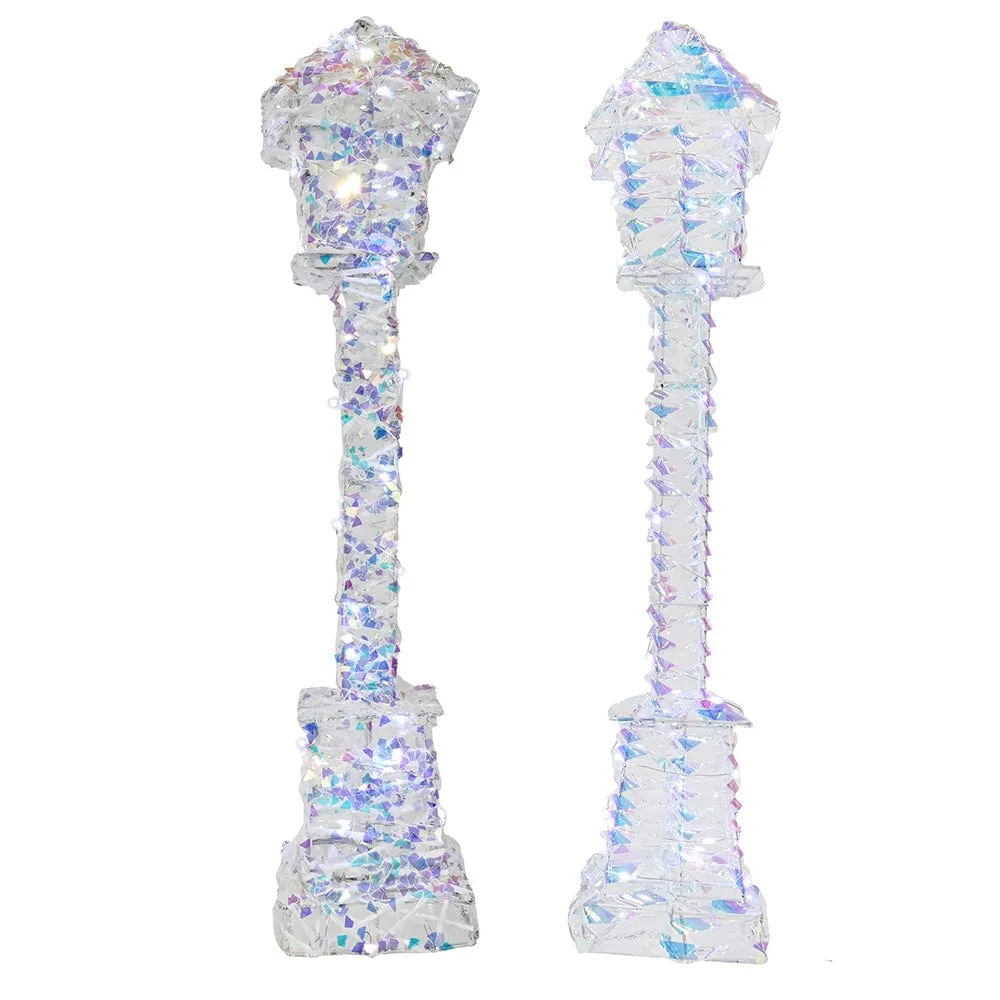 B/O LED Iridescent Wire Lamppost Asst (60cm)