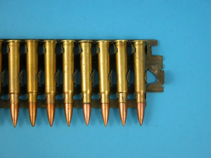 British .303 Dummy Cartridges in Hotchkiss Feed Strip