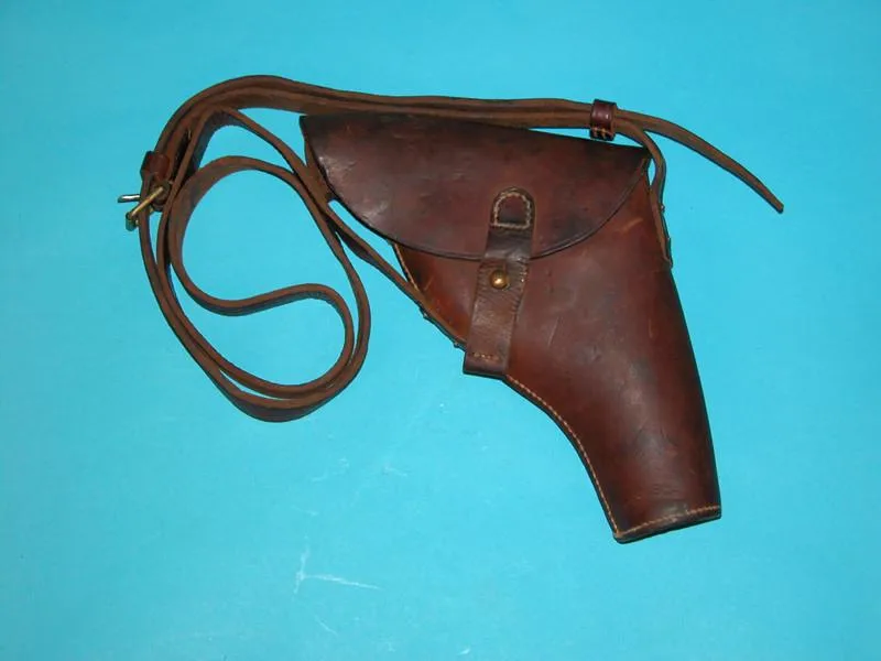 British/Australian 1-inch Brass Mk III Signal Pistol With Original Leather Holster