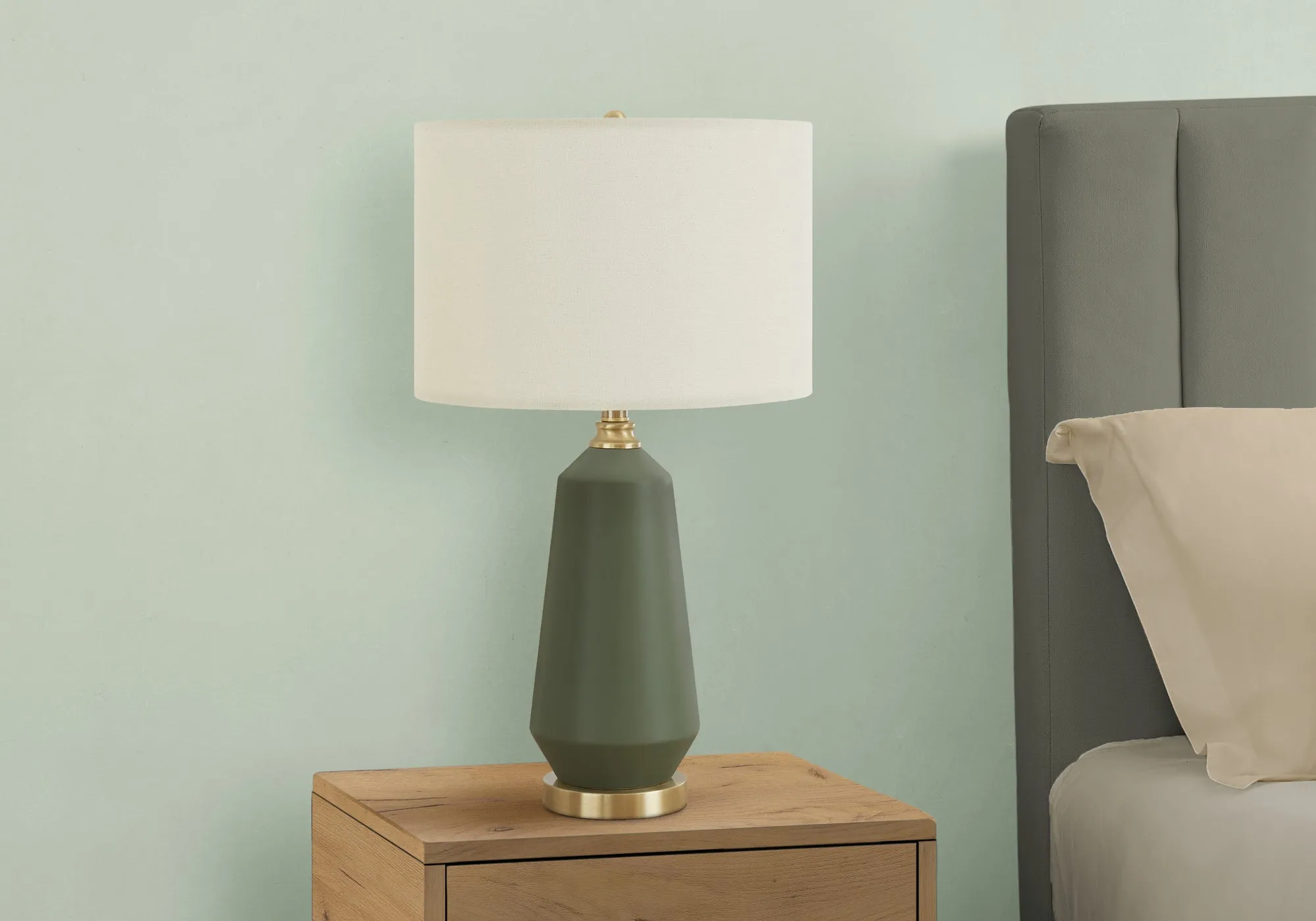EcoGlow: 26"H Green Ceramic Table Lamp - Illuminate Your Space with Contemporary Elegance