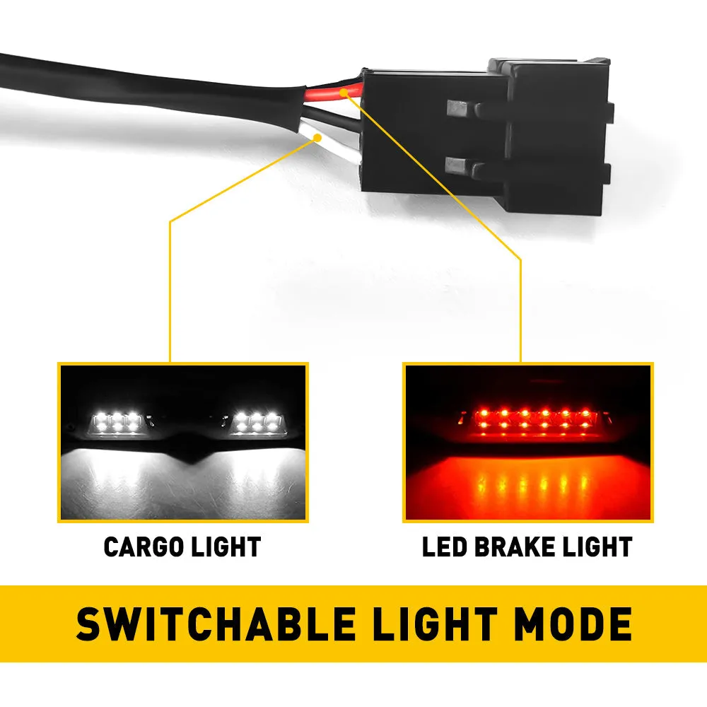 For 1994-2001 Dodge Ram 1500/2500/3500 Smoke 3rd LED Brake Light Cargo Lamp High Mount Brake Light Replacement (Switchable Cargo/Brake Light)