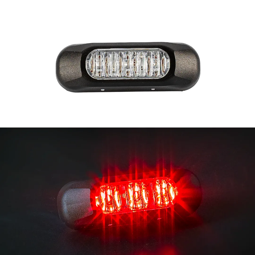 Fristom Red 3 x LED Hazard Strobe Light / Clear Lens