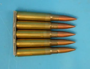 German 98k WW2 7.92 Dummy Cartridges in Clip