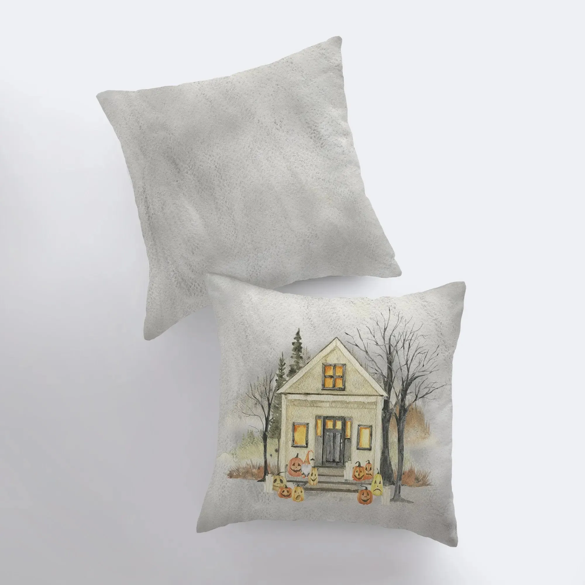 Halloween Spooky House with Pumpkins Pillow | Fall Décor | Halloween Pillows | Halloween Décor | Fall Throw Pillows | Cute Throw Pillows