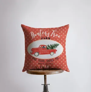 Harvest Tree Farm | Red Christmas Truck | Pillow Cover | Red Truck | Christmas Decor | Throw Pillow | Home Decor | Rustic Farmhouse Decor