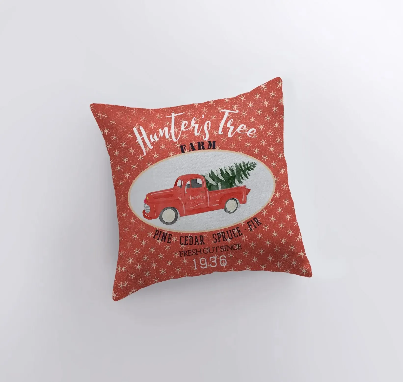 Harvest Tree Farm | Red Christmas Truck | Pillow Cover | Red Truck | Christmas Decor | Throw Pillow | Home Decor | Rustic Farmhouse Decor