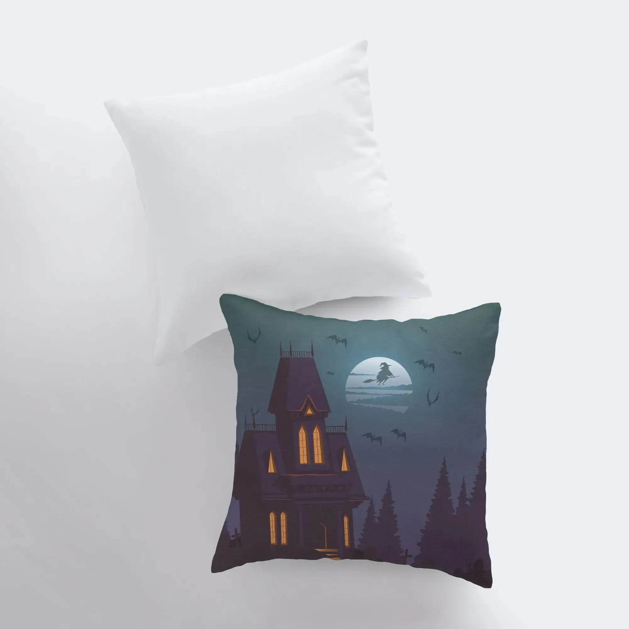 Haunted House Pillow Cover | Fall Décor | Halloween Pillows | Halloween Décor | Fall Throw Pillows | Cute Throw Pillows