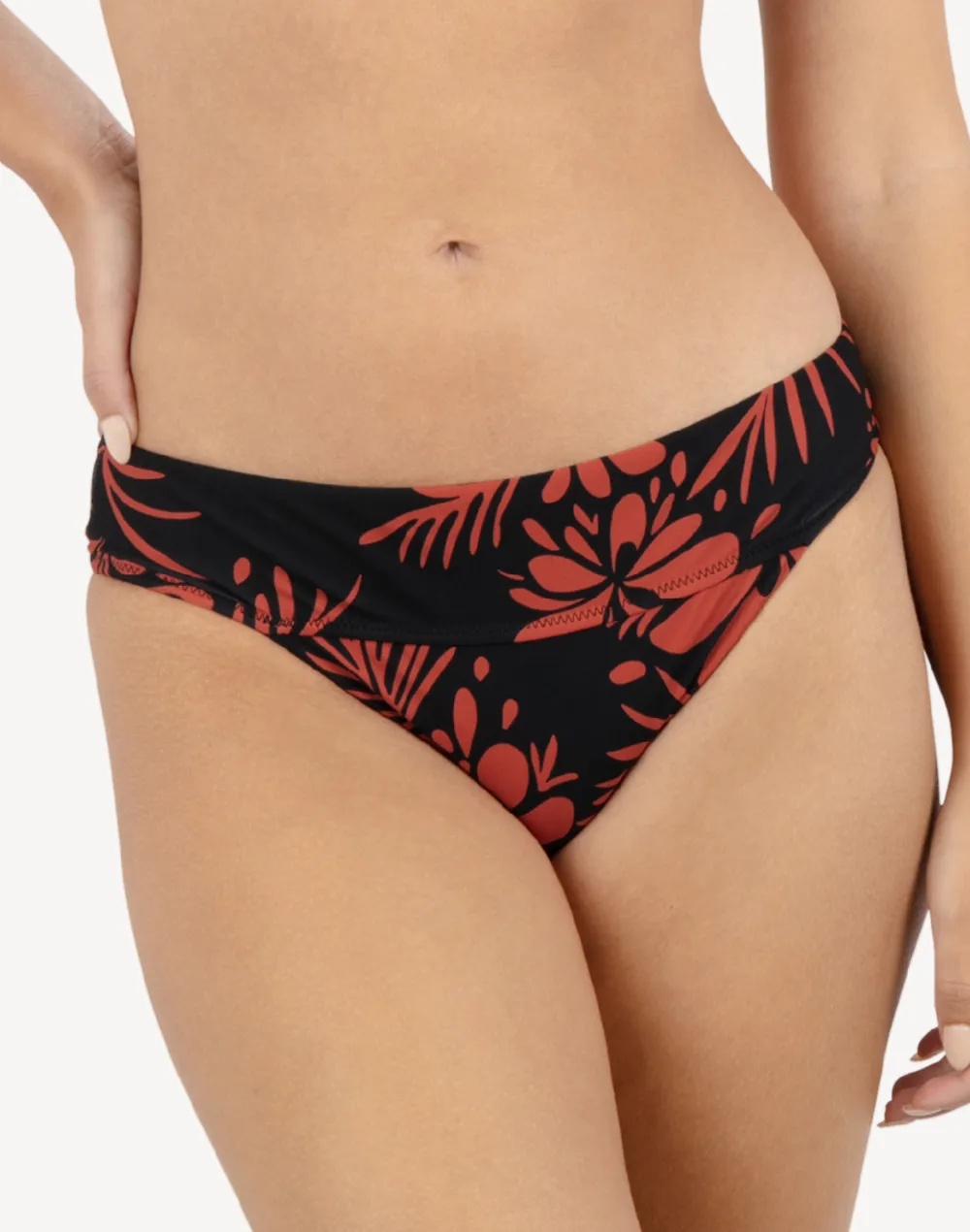 Hidden Tropical Banded Moderate Bikini Bottom