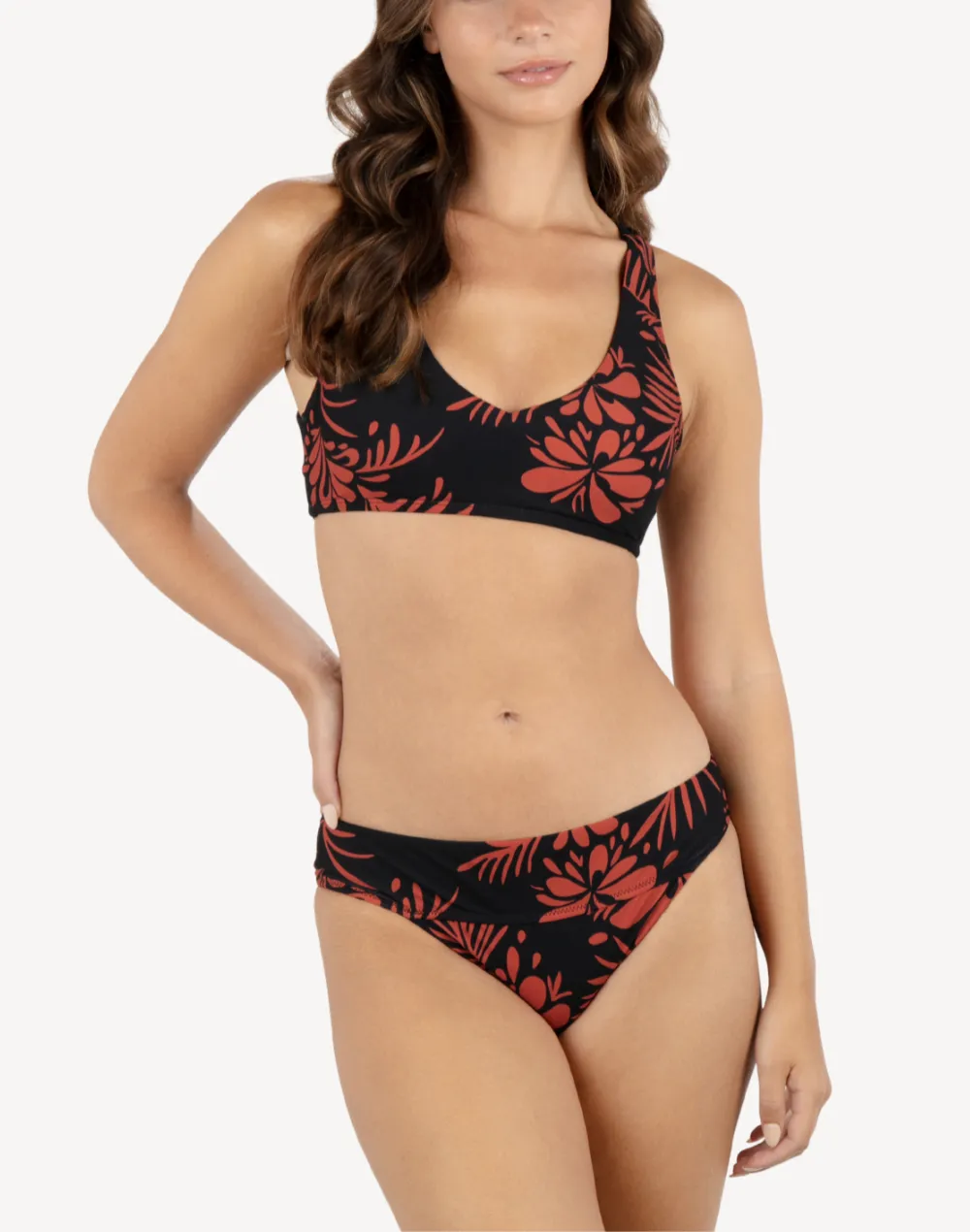 Hidden Tropical Banded Moderate Bikini Bottom