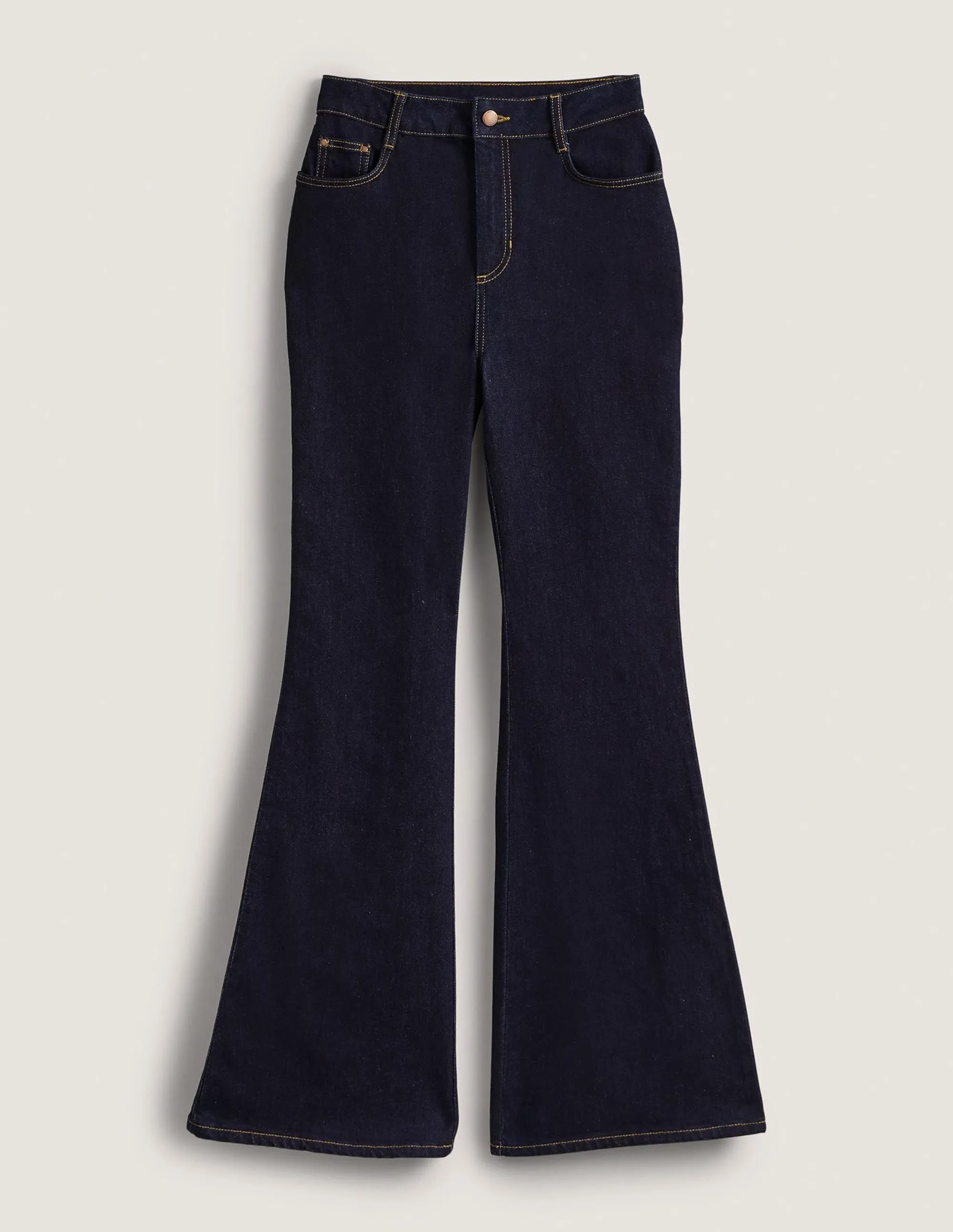 High Waist Smart Flare Jeans-Indigo