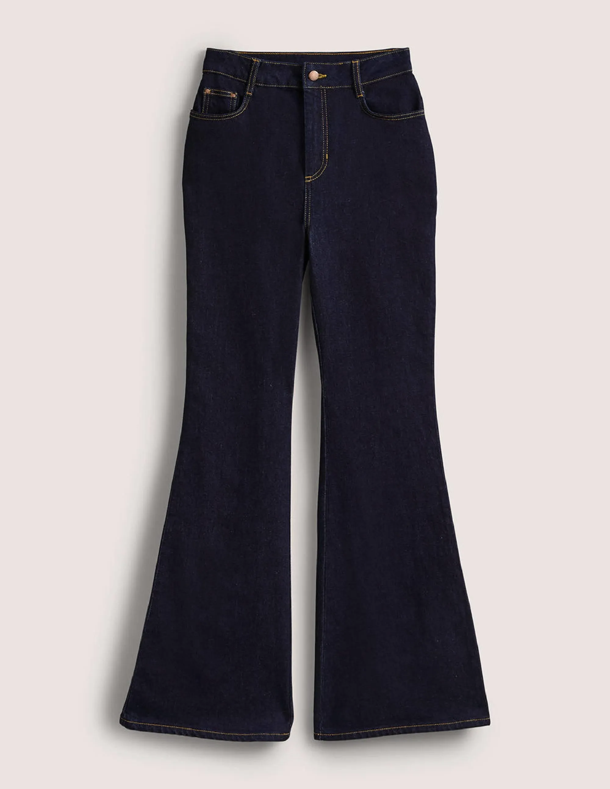 High Waist Smart Flare Jeans-Indigo