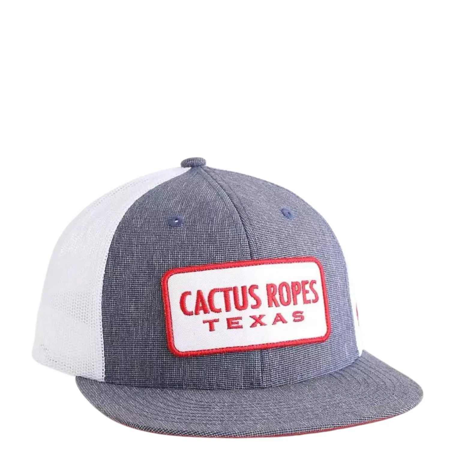 Hooey Mens Cactus Ropes Logo Adjustable Snapback Trucker Cap Hat, Blue/White