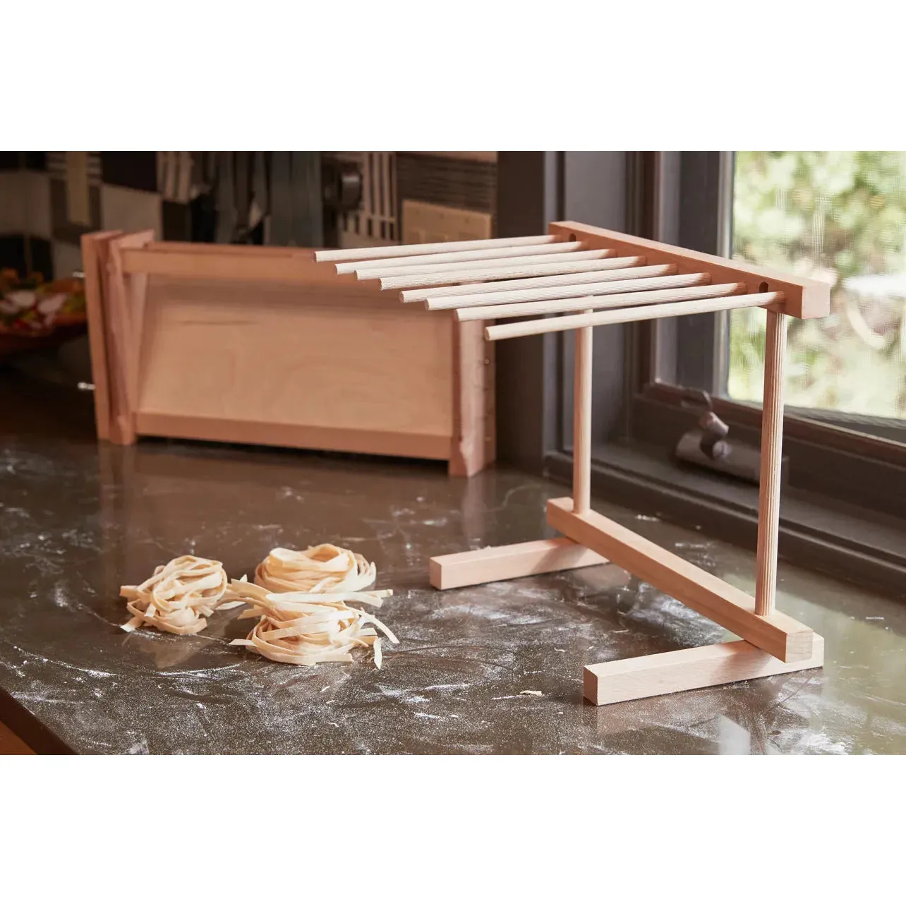 Italian Beechwood Collapsible Pasta Drying Rack