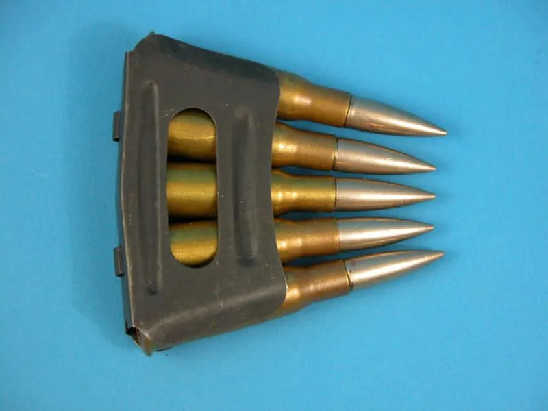 Lebel Dummy Cartridges in 5-Rd Clip (Pointed Nose)