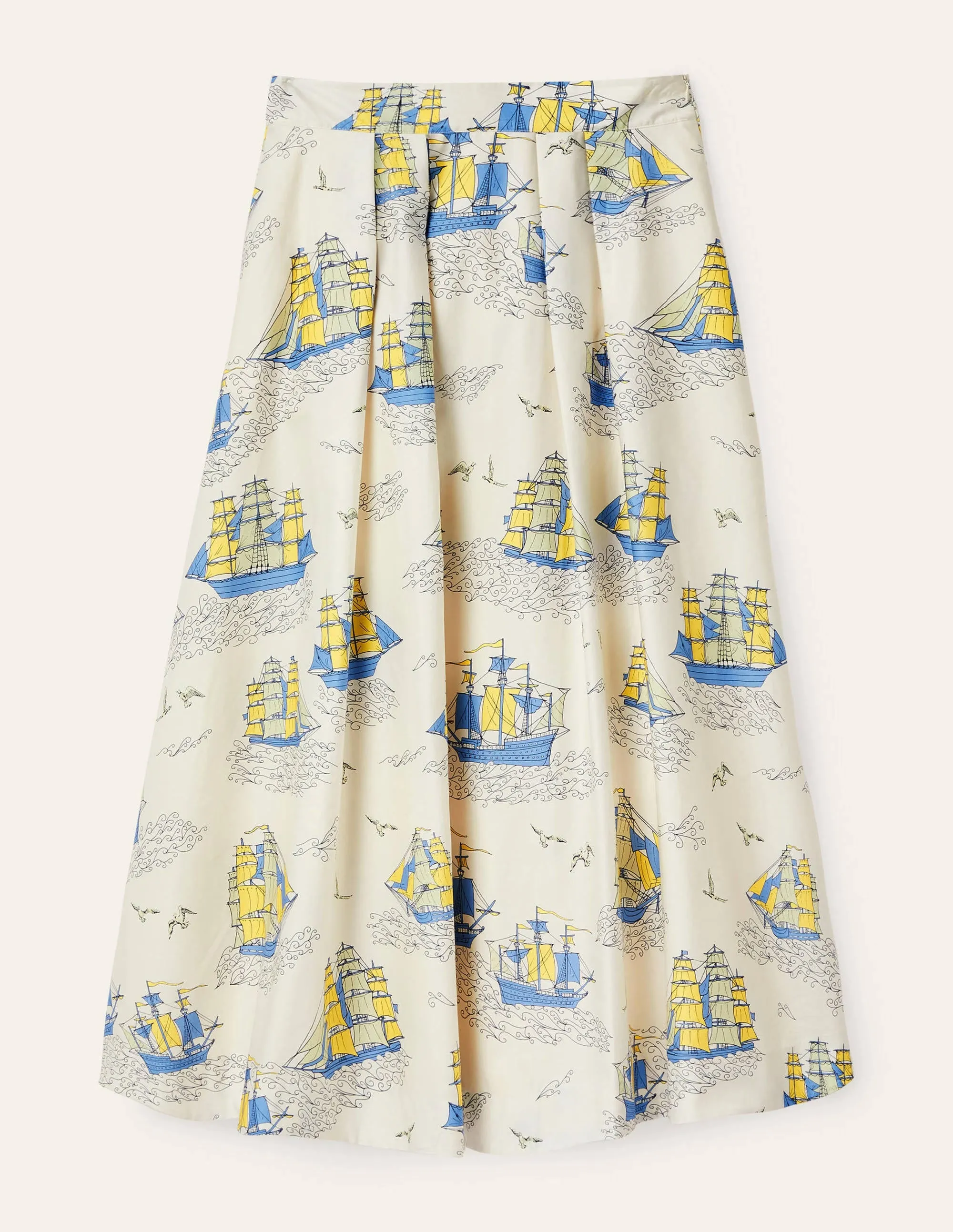 Livia Full Skirt-Ivory Nautical Voyage