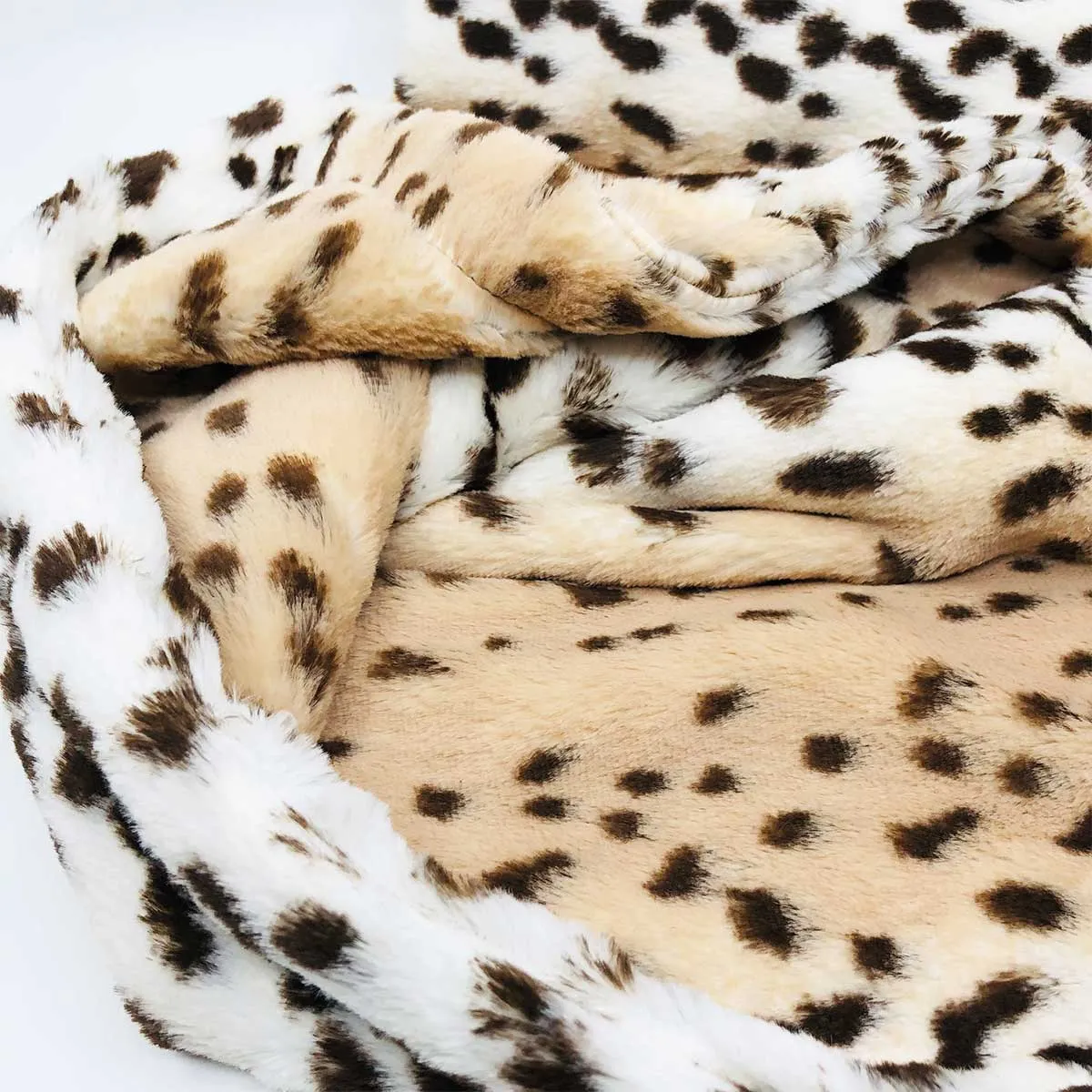 Minky Pet Blankets in Snow Leopard Pattern