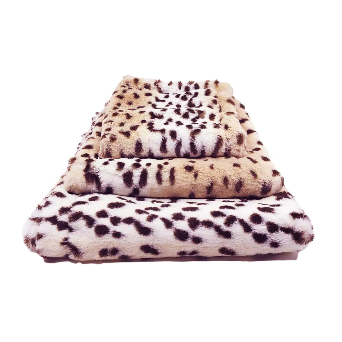 Minky Pet Blankets in Snow Leopard Pattern