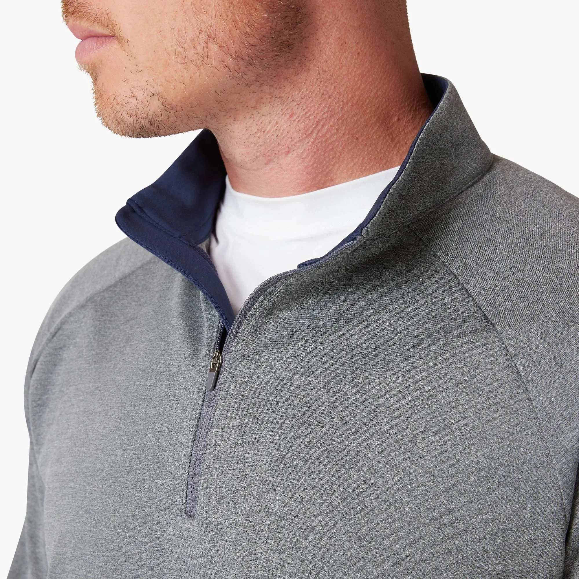 Mizzen   Main Men's Versa Quarter Zip - Pewter Heather
