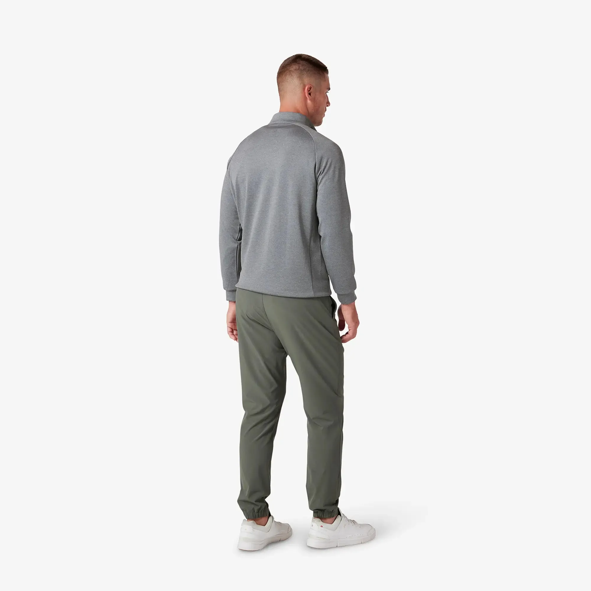 Mizzen   Main Men's Versa Quarter Zip - Pewter Heather