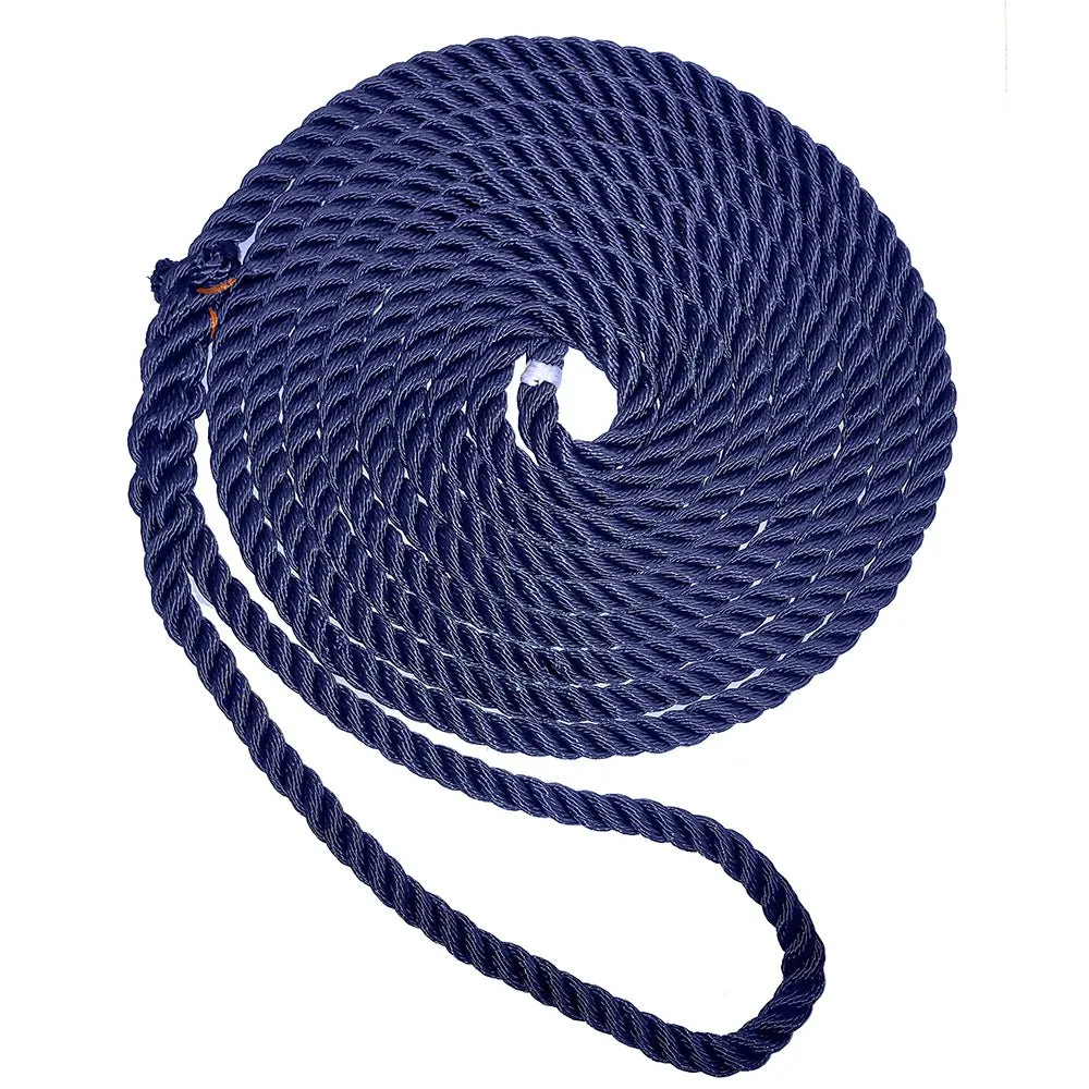 New England Ropes 1/2" Premium 3-Strand Dock Line - Navy Blue - 25