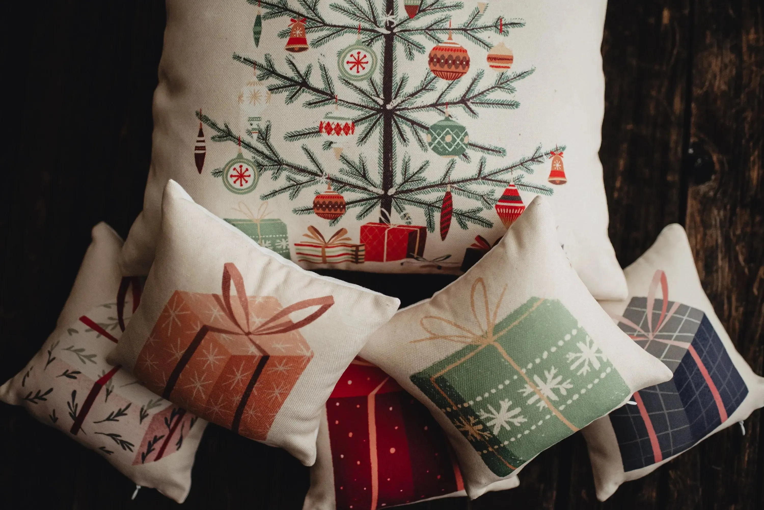 Nordic Christmas Tree Throw Pillow Cover | Christmas tree | Christmas Gifts | Room Decor | Mom Gift | Aaesthetic Room Decor | Room Decor