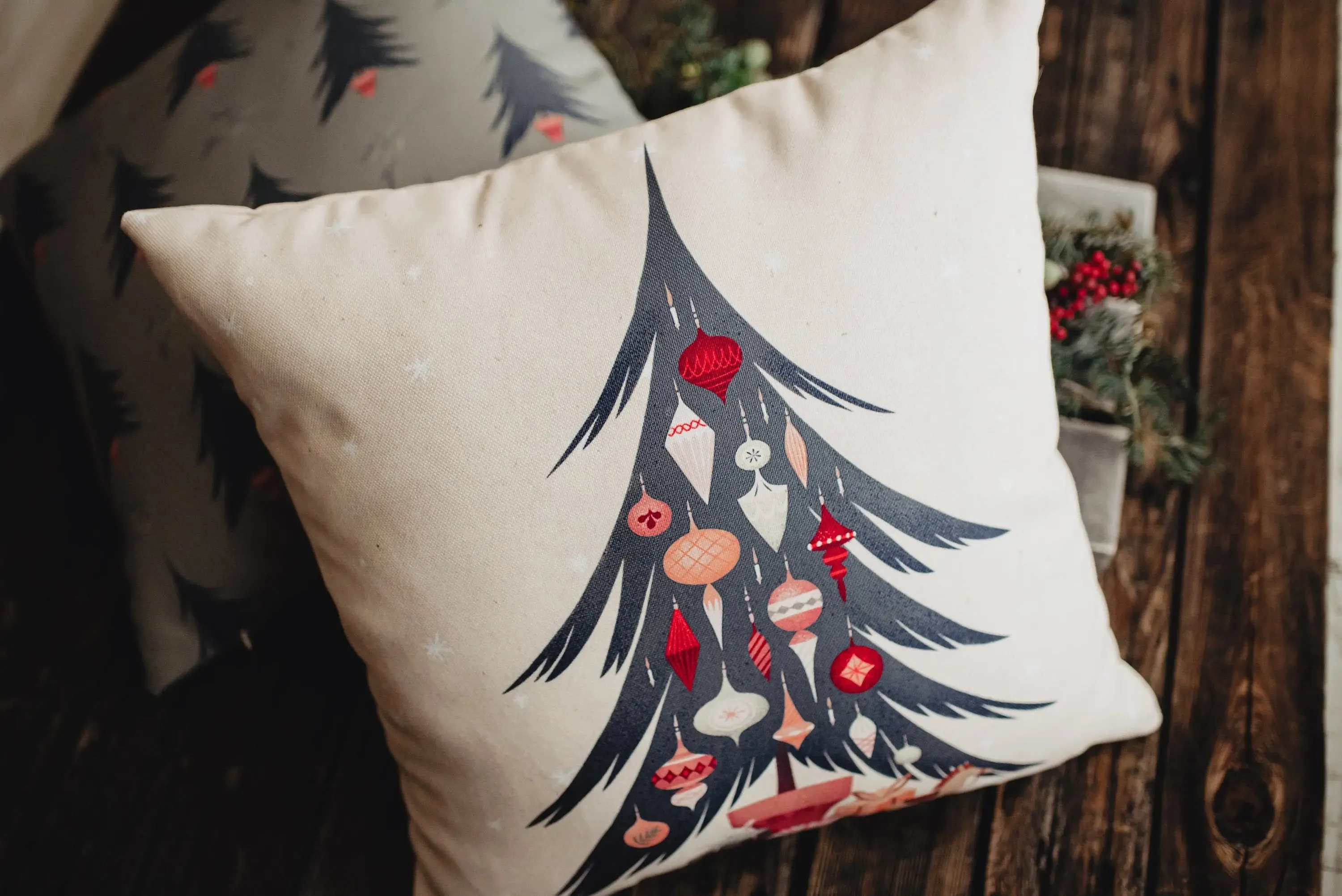 Nordic Christmas Tree Throw Pillow Cover | Christmas tree | Christmas Gifts | Room Decor | Mom Gift | Aaesthetic Room Decor | Room Decor