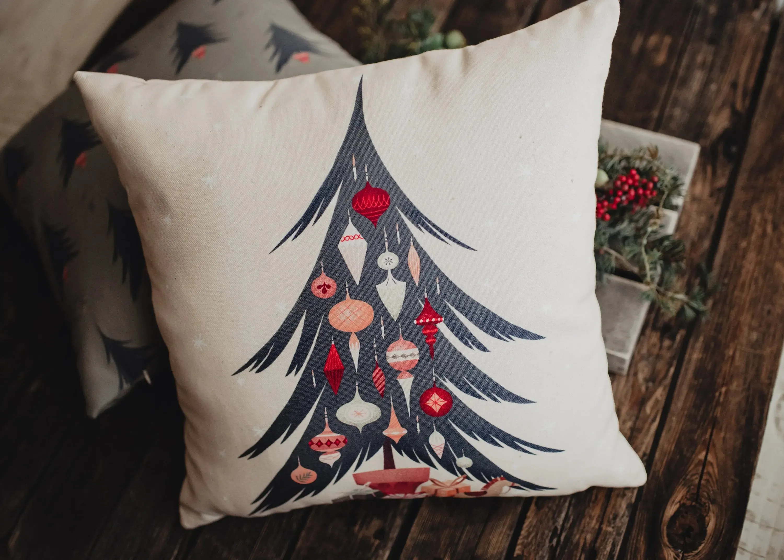 Nordic Christmas Tree Throw Pillow Cover | Christmas tree | Christmas Gifts | Room Decor | Mom Gift | Aaesthetic Room Decor | Room Decor