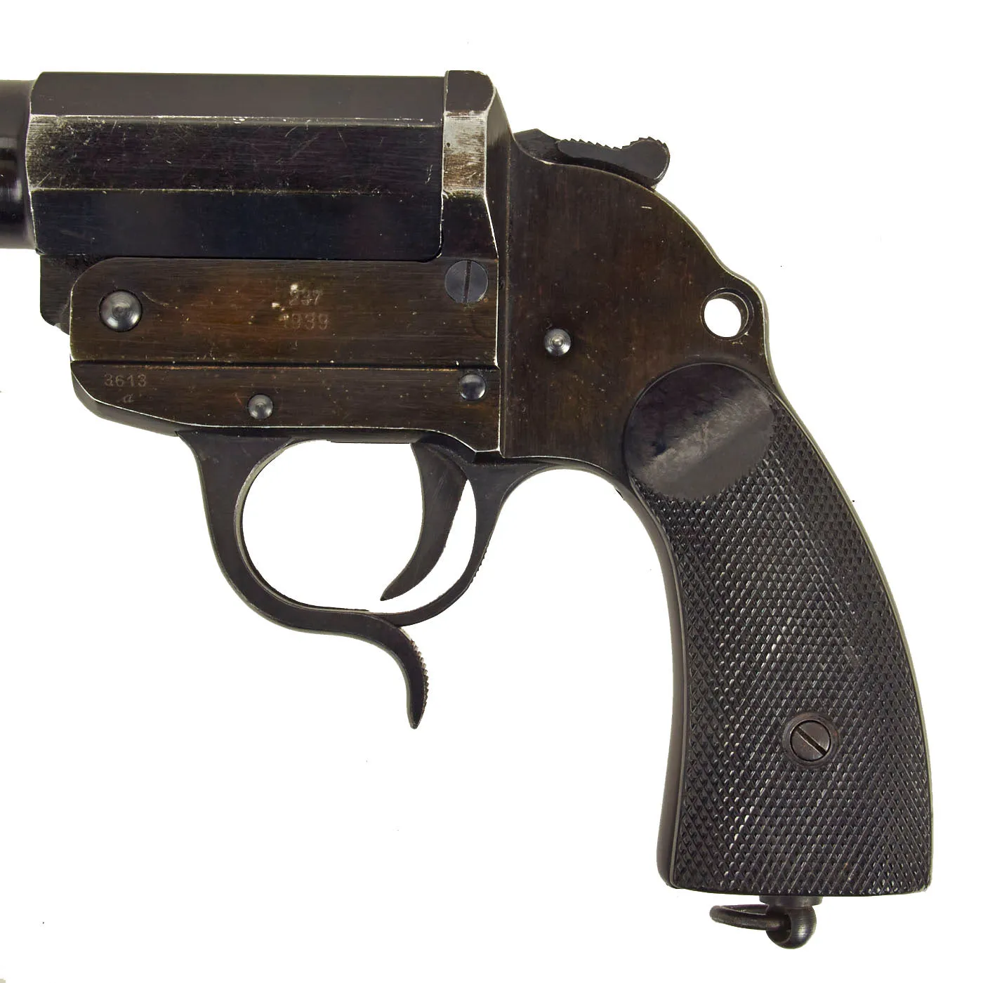 Original German WWII 1939 dated Leuchtpistole 34 Heer Signal Flare Pistol by Berlin-Lübecker Maschinenfabrik, Werk Lübeck - Serial 3613a