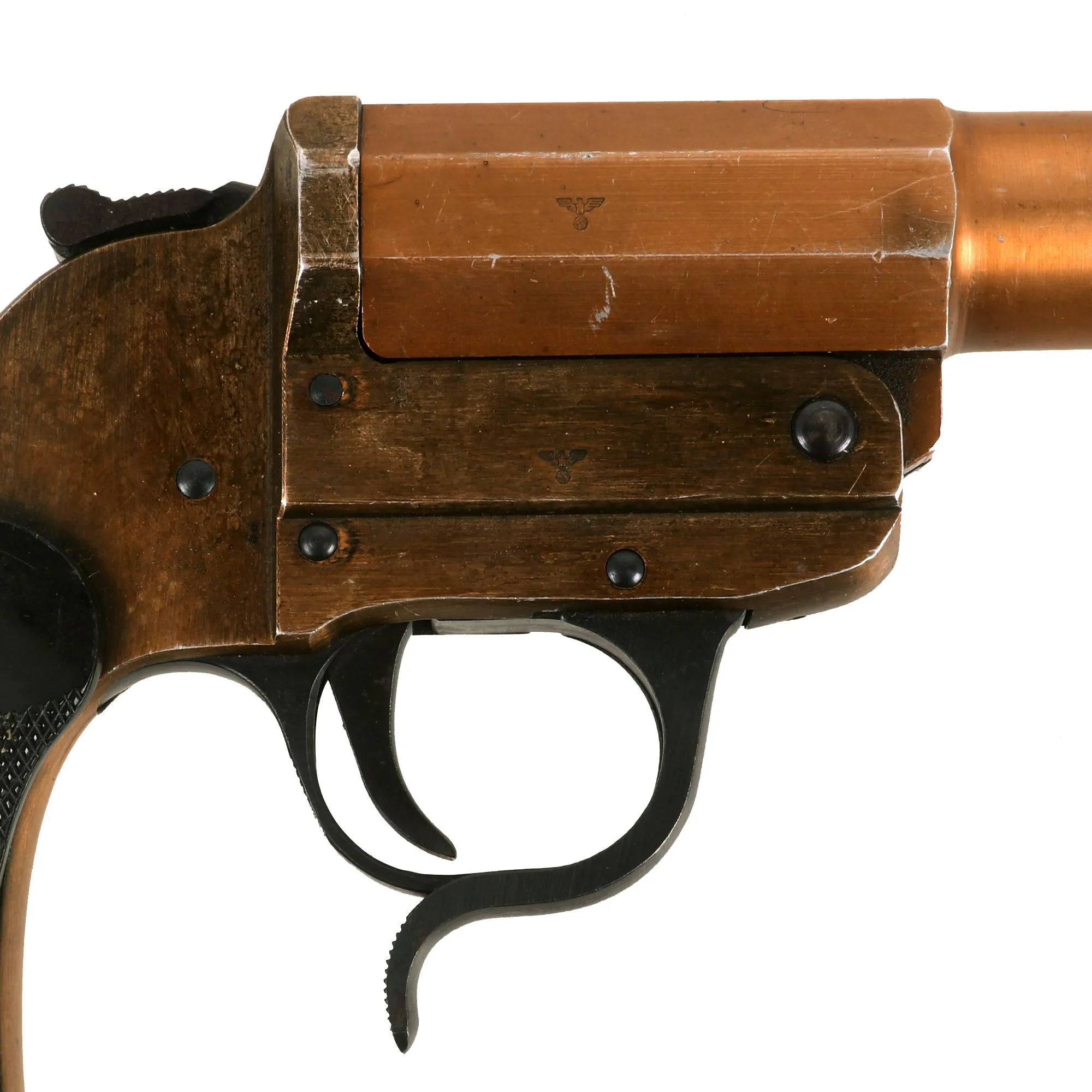 Original German WWII 1943 Dated Leuchtpistole 34 Heer Signal Flare Pistol by Bernhard Berghaus - Serial 9383