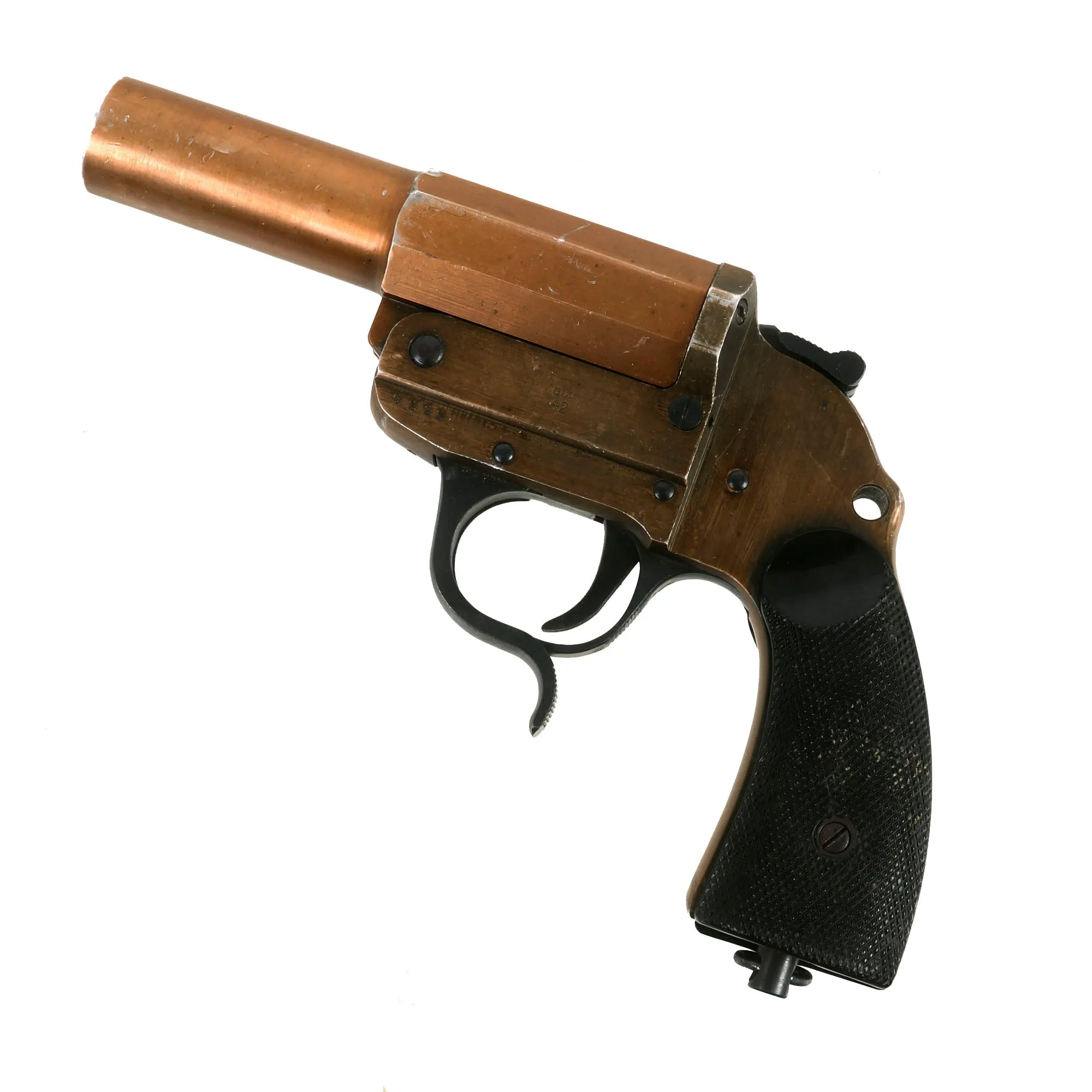 Original German WWII 1943 Dated Leuchtpistole 34 Heer Signal Flare Pistol by Bernhard Berghaus - Serial 9383