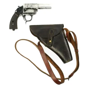 Original German WWII Leuchtpistole 34 Heer Signal Flare Pistol by Walther in British Holster - Dated 1942