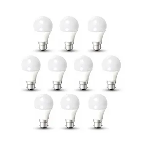 Pack of 10 units, A60 B22 LED Light Bulb, Bayonet Cap (BC) 12W A60, Equivalent to 100W, Ultra Bright 960 Lumens Non-Dimmable