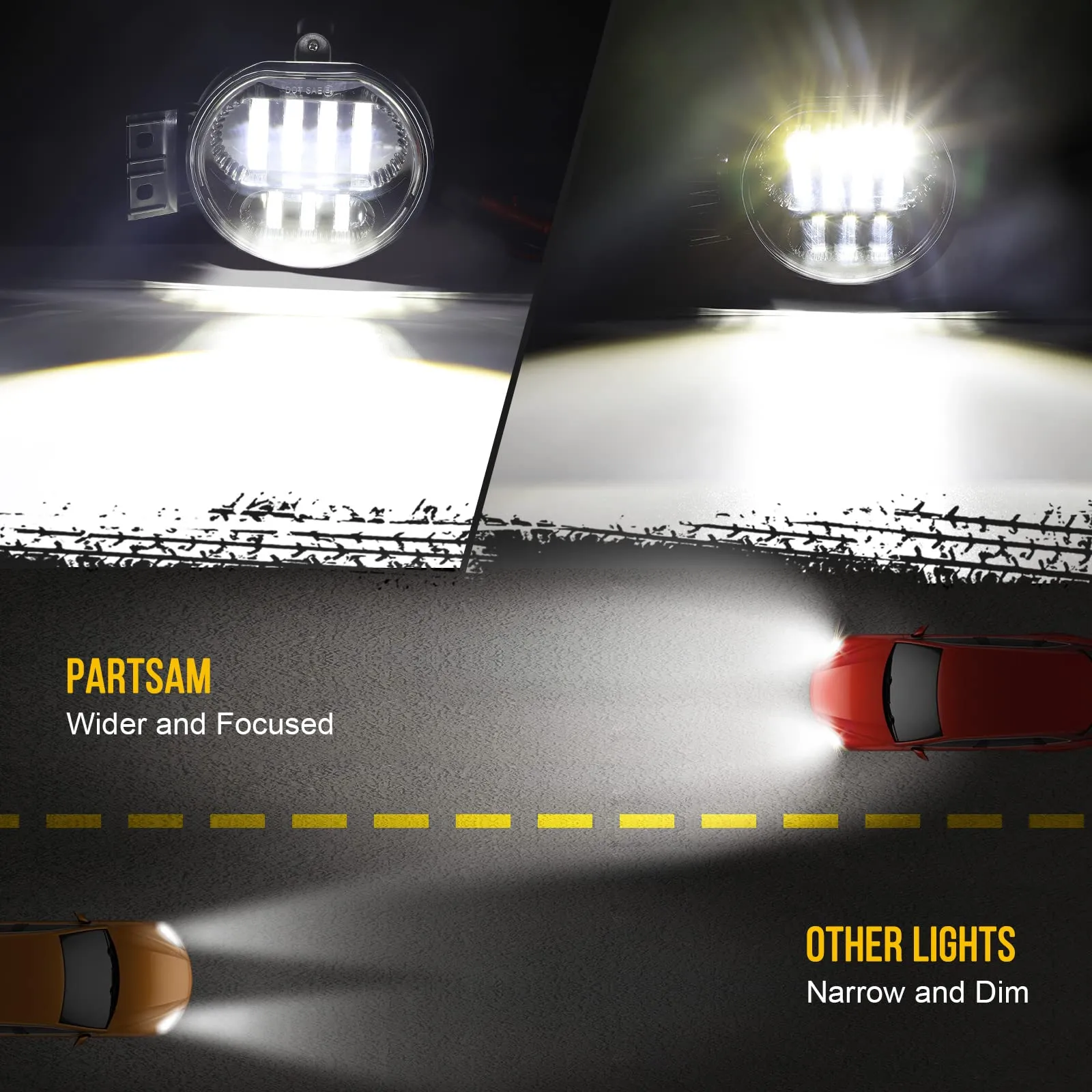 Partsam LED Fog Lights Lamps Assembly For Ram Durango Truck