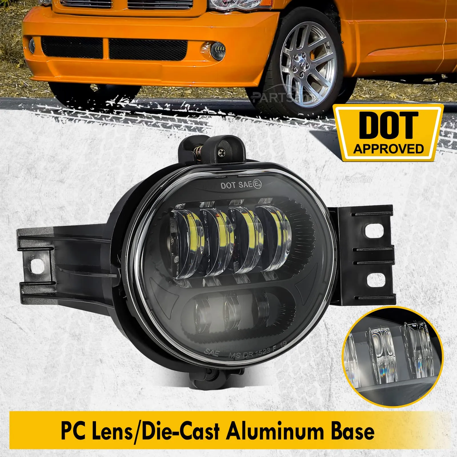 Partsam LED Fog Lights Lamps Assembly For Ram Durango Truck