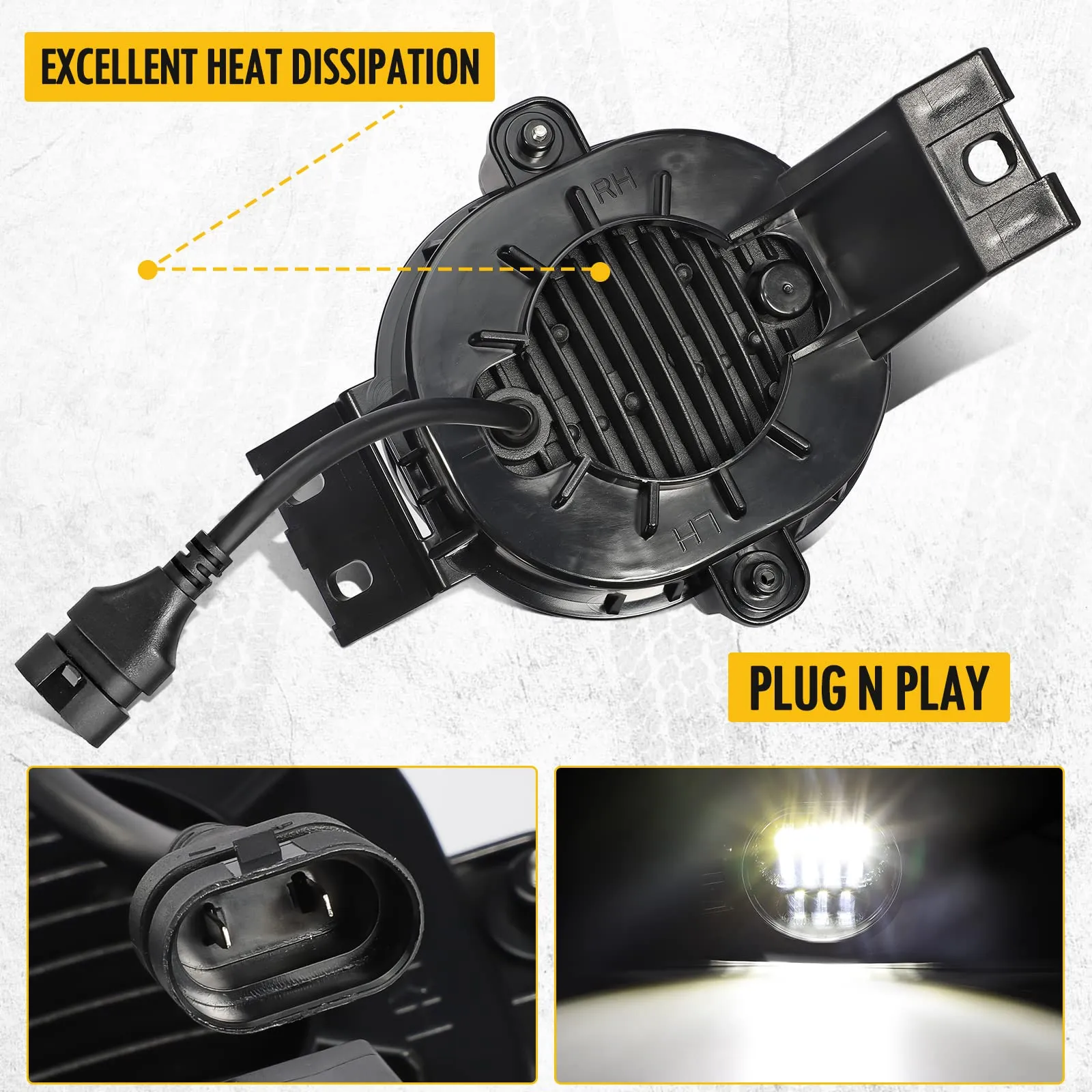 Partsam LED Fog Lights Lamps Assembly For Ram Durango Truck