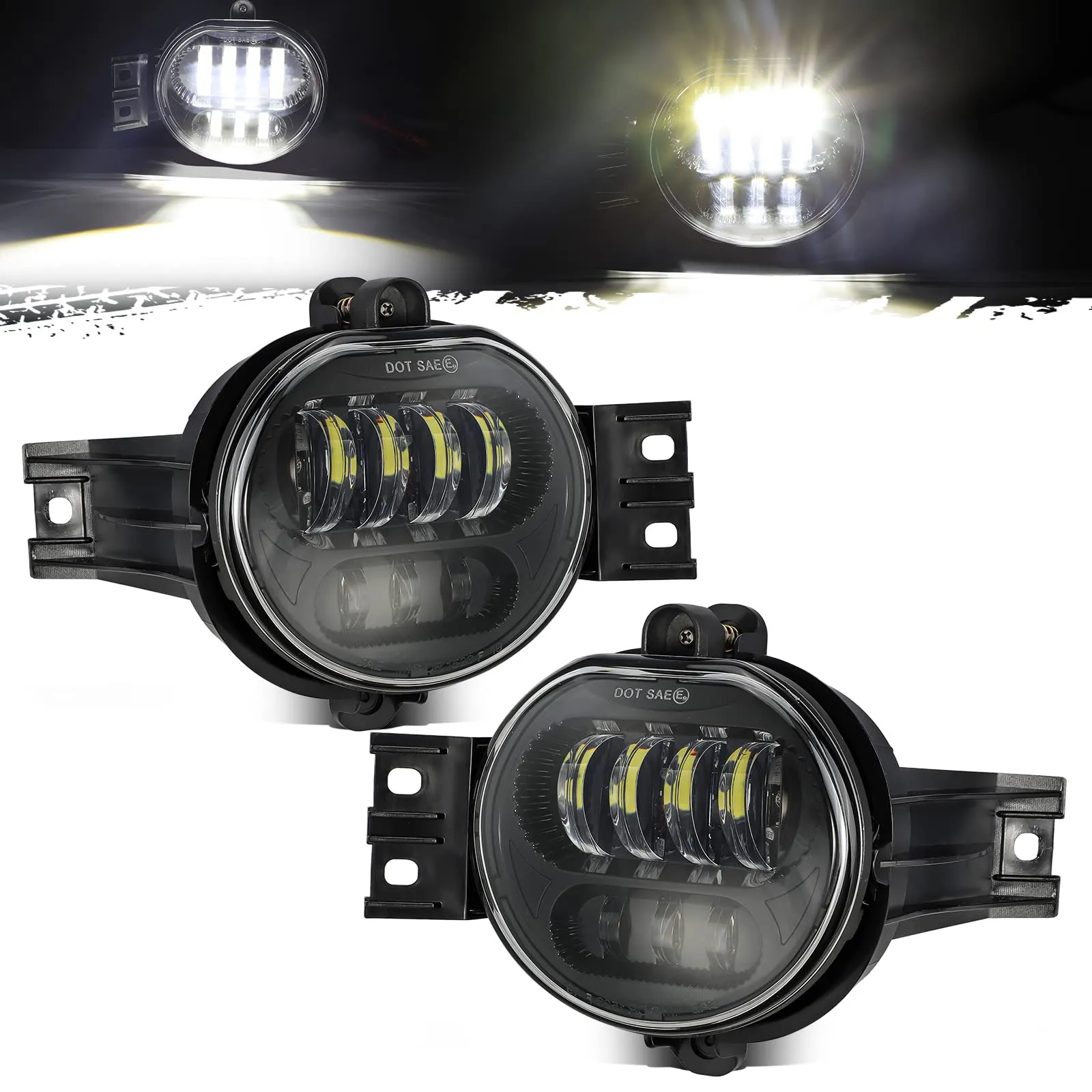 Partsam LED Fog Lights Lamps Assembly For Ram Durango Truck