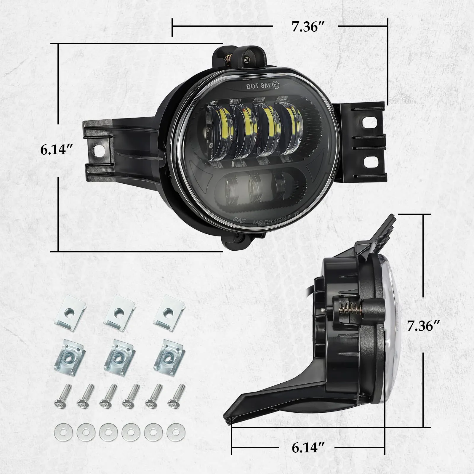 Partsam LED Fog Lights Lamps Assembly For Ram Durango Truck