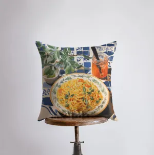 Pasta Picnic | Gouache Painting | Food Pillow | Abstract Still Life | Throw Pillow | Home Decor | Gift for Her | Pillow Cover | Travel Gift