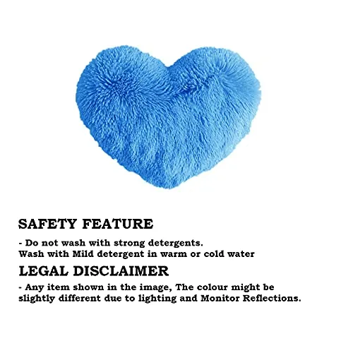 PICKKART Soft Furry Heart Pillow (Blue)